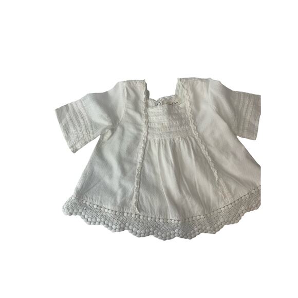 Jessica Simpson Girls' White Embroidered Short Sleeve Top Baby Size 12 Months - Picture 4 of 4